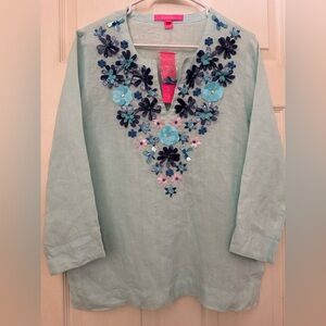 NWT Lilly Pulitzer Amelia Island Tunic in Whisper Blue Small